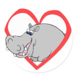 Hippo Heart Sticker