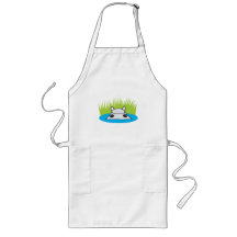 hippo hiding in water aprons