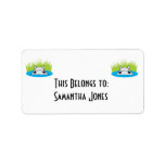 hippo hiding in water custom address labels