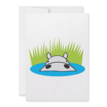 hippo hiding in water personalized invites