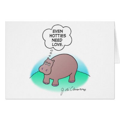 Hippo Hotty Greeting Card by jdchiaro