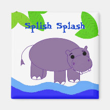 Hippo in the Water Fridge Magnet