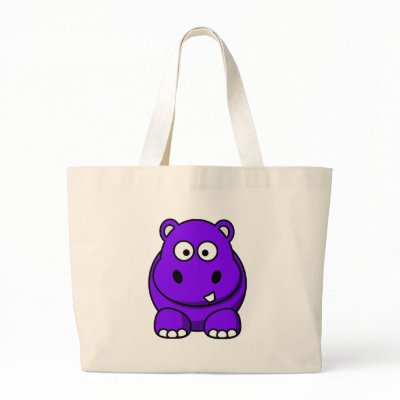 Hippo Purple Tote Bag by OnlyFunStuff