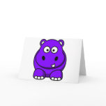 Hippo Purple Greeting Cards