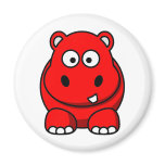 Hippo Red Refrigerator Magnets