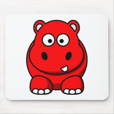 Hippo Red Mousepad by OnlyFunStuff