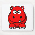 Hippo Red mousepads