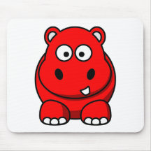 Hippo Red Mousepad
