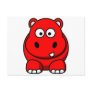 Hippo Red Postcard