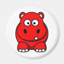 Hippo Red Refrigerator Magnets