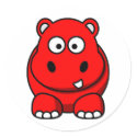 Hippo Red stickers