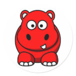 Hippo Red stickers