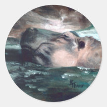 Hippo Sticker