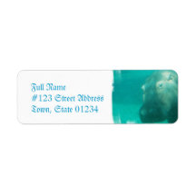 Hippo Under Water Mailing Labels