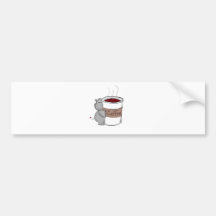 Hippo with Coffee Bumper Stickers