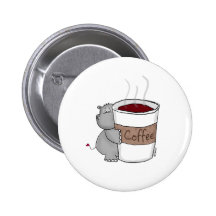 Hippo with Coffee Button