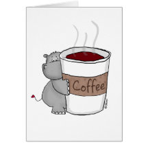 Hippo with Coffee Card