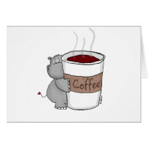 Hippo with Coffee Card