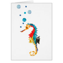 Hippocampe coloré cartes