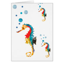 Hippocampe coloré cartes