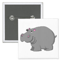 hippopotame badge avec épingle