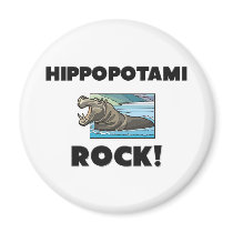 Hippopotami Rock Fridge Magnet