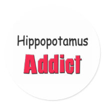 Hippopotamus Addict Stickers