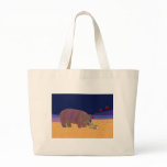 Hippopotamus and Rabbit Love Valentine Tote Bag