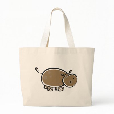 Hippopotamus Canvas Bag by animalworld