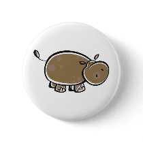 Hippopotamus Pinback Buttons