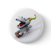 Hippopotamus Pinback Button