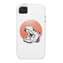 Hippopotamus Head Retro Case-Mate iPhone 4 Case