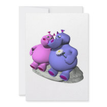 hippos in love invitation