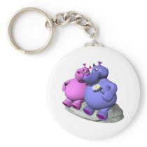 hippos in love keychain