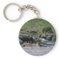 Hippos - In River Key Chain
