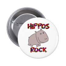 Hippos Rock Pinback Button