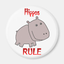 Hippos Rule Fridge Magnets