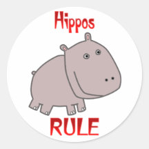 Hippos Rule Stickers