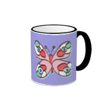 Hippy Fly Butterfly Ringer Mug