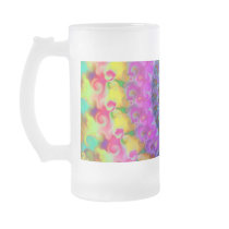 Hippy Rainbow Fractal Pattern Glass Coffee Mugs