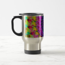 Hippy Rainbow Fractal Pattern Travel Mug