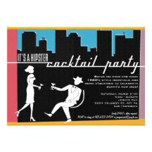 Hipster 1960's Cocktail Party Invitation