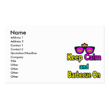Hipster Crown  Keep Calm And Barbeque On Business Card Templates
