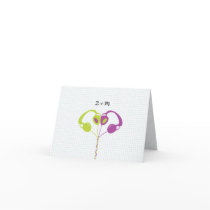Hipster Headphones (Purple/Lime) Wedding Thank You