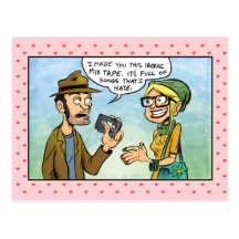 Hipster Ironic Mix Tape Valentine's Day Postcards
