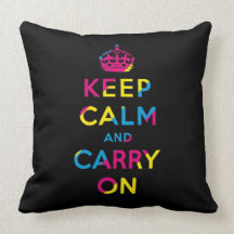 hipster keep calm and carry on throw pillow