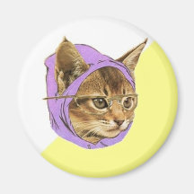 Hipster Kitty Refrigerator Magnet