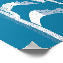 Hipster Lion Blue Print