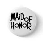 Hipster Maid of Honor Pinback Button