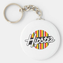 Hipster Rockabilly design Keychain
